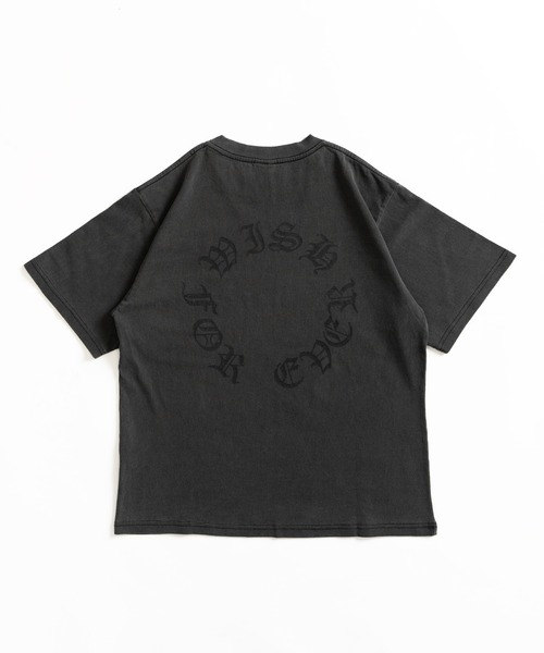 WISH FOR EVER(ウィッシュフォーエバー)の「PIGMENT CIRCLE LOGO BACK PRINT T/ピグメントサークルロゴバックプリントT(Tシャツ/カットソー・メンズ・ネイビー/アイボリー/ブラック・LARGE/MEDIUM)」の3枚目の写真