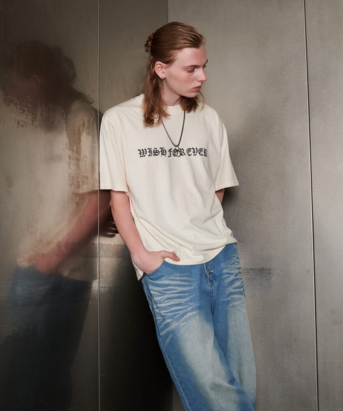WISH FOR EVER(ウィッシュフォーエバー)の「PIGMENT CIRCLE LOGO BACK PRINT T/ピグメントサークルロゴバックプリントT(Tシャツ/カットソー・メンズ・ネイビー/アイボリー/ブラック・LARGE/MEDIUM)」の12枚目の写真