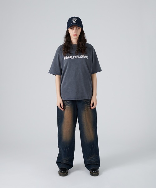WISH FOR EVER(ウィッシュフォーエバー)の「PIGMENT CIRCLE LOGO BACK PRINT T/ピグメントサークルロゴバックプリントT(Tシャツ/カットソー・メンズ・ネイビー/アイボリー/ブラック・LARGE/MEDIUM)」の6枚目の写真
