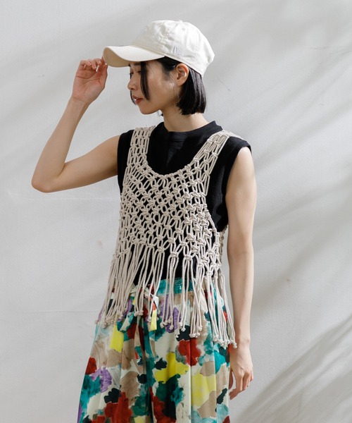 AMERICAN RAG CIE(アメリカンラグシー)の「ハンドメイドマクラメビスチェ(キャミソール・レディース・ナチュラル/ブラック・FREE)」の17枚目の写真