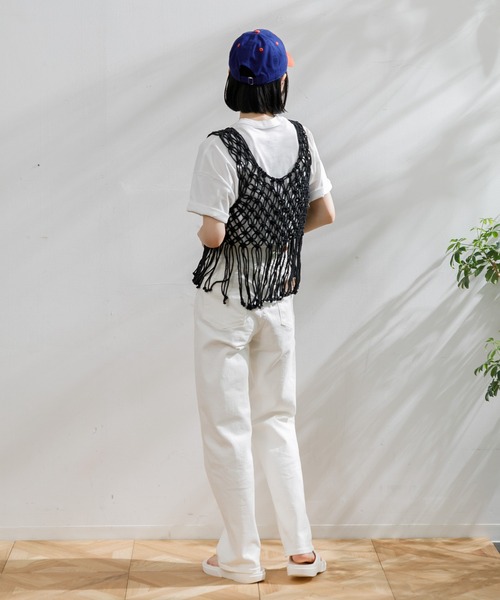 AMERICAN RAG CIE(アメリカンラグシー)の「ハンドメイドマクラメビスチェ(キャミソール・レディース・ナチュラル/ブラック・FREE)」の5枚目の写真