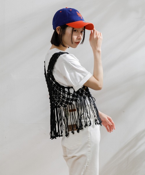 AMERICAN RAG CIE(アメリカンラグシー)の「ハンドメイドマクラメビスチェ(キャミソール・レディース・ナチュラル/ブラック・FREE)」の9枚目の写真