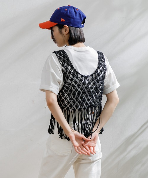 AMERICAN RAG CIE(アメリカンラグシー)の「ハンドメイドマクラメビスチェ(キャミソール・レディース・ナチュラル/ブラック・FREE)」の8枚目の写真