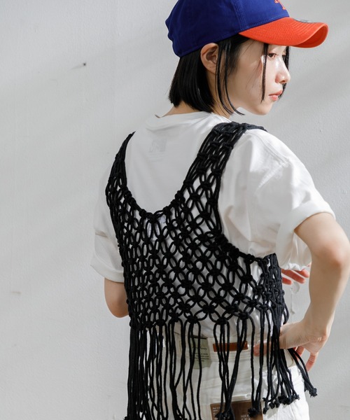 AMERICAN RAG CIE(アメリカンラグシー)の「ハンドメイドマクラメビスチェ(キャミソール・レディース・ナチュラル/ブラック・FREE)」の12枚目の写真
