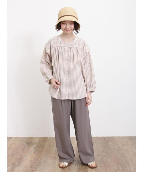 Samansa Mos2（サマンサ モスモス）の「柄アソートスクエアネックブラウス（シャツ/ブラウス・レディース・ブラウン/オフホワイト/ブラック/ベージュ・F）」の14枚目の写真