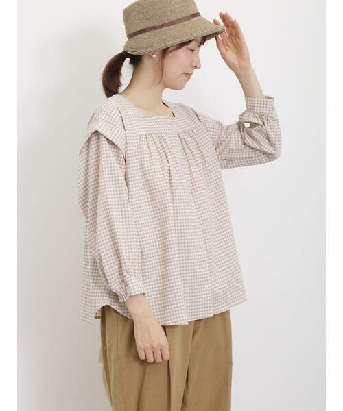 Samansa Mos2（サマンサ モスモス）の「柄アソートスクエアネックブラウス（シャツ/ブラウス・レディース・ブラウン/オフホワイト/ブラック/ベージュ・F）」の18枚目の写真