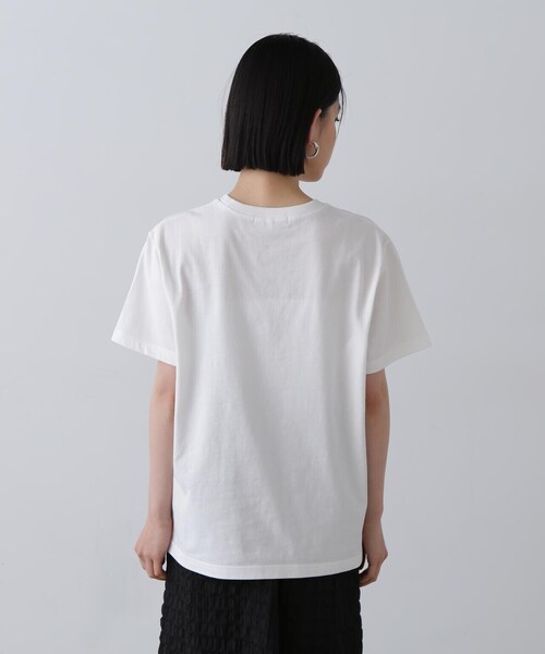 N.（N. Natural Beauty Basic）（エヌエヌナチュラルビューティーベーシック）の「◆【La vie en couleurs】ロゴプリントTシャツ（Tシャツ/カットソー・レディース・オフホワイト/ベージュ/ホワイト系その他/ピンク・MEDIUM）」の14枚目の写真