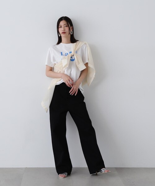 N.（N. Natural Beauty Basic）（エヌエヌナチュラルビューティーベーシック）の「◆【La vie en couleurs】ロゴプリントTシャツ（Tシャツ/カットソー・レディース・オフホワイト/ベージュ/ホワイト系その他/ピンク・MEDIUM）」の19枚目の写真