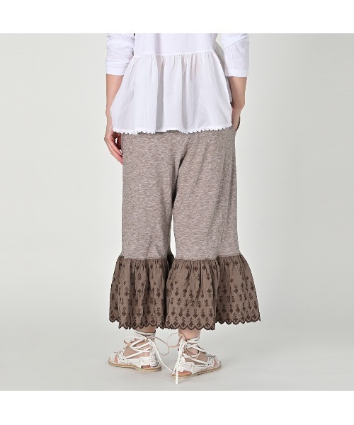 45R(フォーティファイブアール)の「ハケ目カットワークのラッパーパンツ(その他パンツ・レディース・ホワイト/ブラウン・MEDIUM/LARGE)」の6枚目の写真