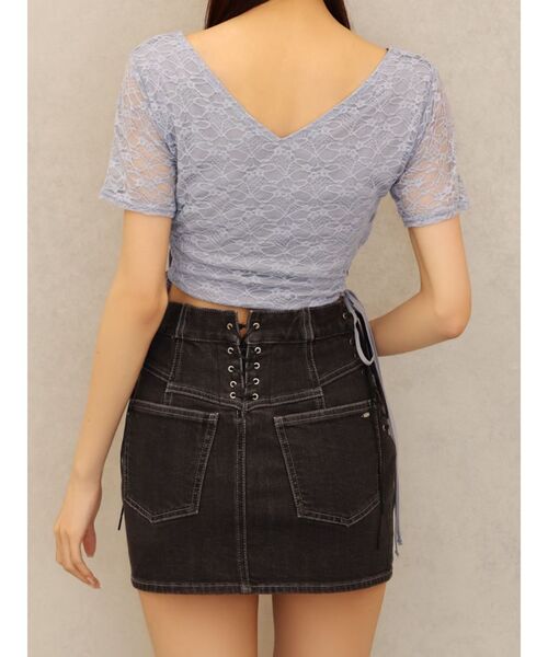 EATME(イートミー)の「サイドレースアップクロップドTOP(Tシャツ/カットソー・レディース・イエロー/ブルー/オフホワイト/ブラック・FREE)」の18枚目の写真