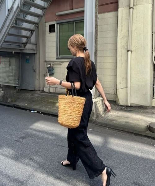 ISOOK（アイスー）の「ナチュラルバスケットバッグ (chiica select) / バスケットバッグ かごバッグ トートバッグ（かごバッグ・レディース・ベージュ・FREE）」の6枚目の写真