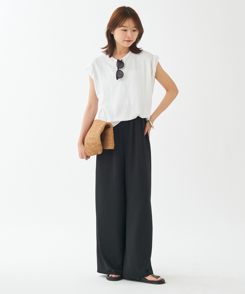 plage(プラージュ)の「《WEB限定追加》Dry Twill Relax パンツ2(スラックス・レディース・ブラック・38/36/34)」の7枚目の写真