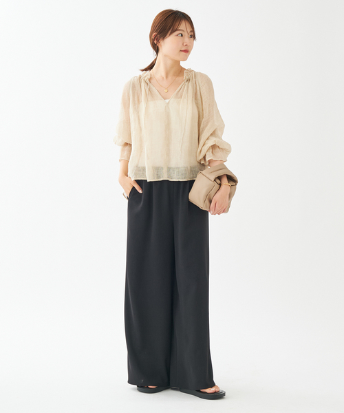 plage(プラージュ)の「《WEB限定追加》Dry Twill Relax パンツ2(スラックス・レディース・ブラック・38/36/34)」の20枚目の写真