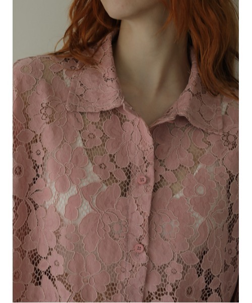 AMAIL（アマイル）の「Lacey half shirt（シャツ/ブラウス・レディース・ホワイト/ピンク/ブラック・FREE）」の13枚目の写真