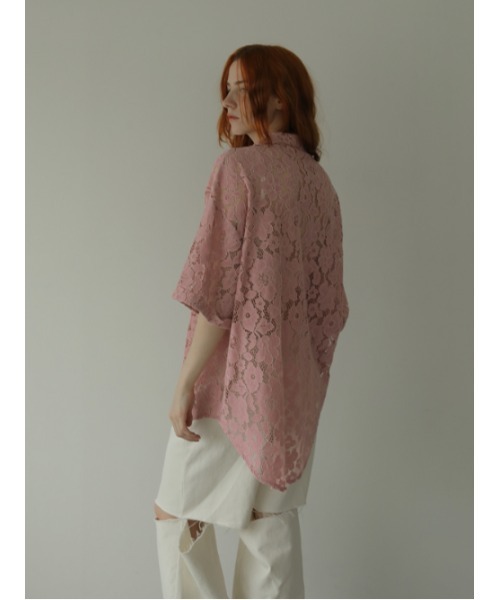 AMAIL（アマイル）の「Lacey half shirt（シャツ/ブラウス・レディース・ホワイト/ピンク/ブラック・FREE）」の12枚目の写真