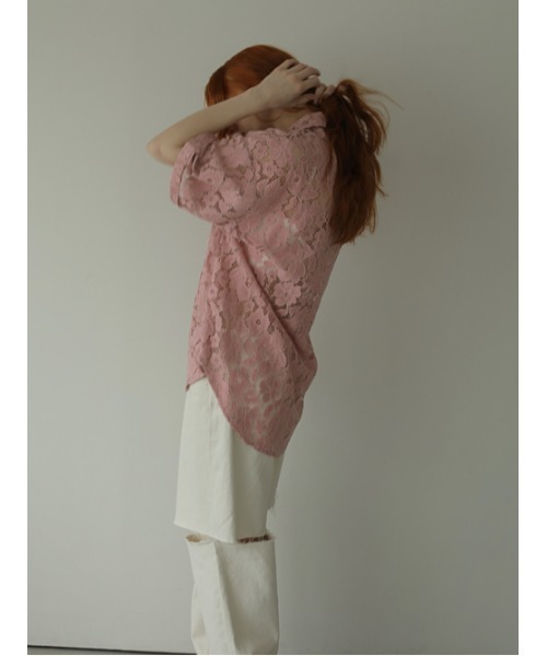 AMAIL（アマイル）の「Lacey half shirt（シャツ/ブラウス・レディース・ホワイト/ピンク/ブラック・FREE）」の11枚目の写真