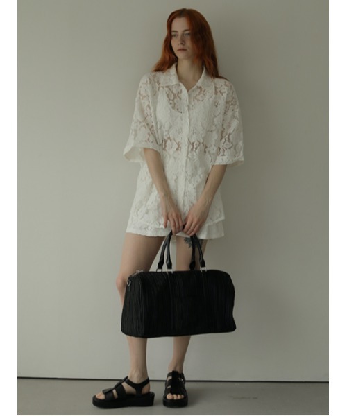 AMAIL（アマイル）の「Lacey half shirt（シャツ/ブラウス・レディース・ホワイト/ピンク/ブラック・FREE）」の6枚目の写真