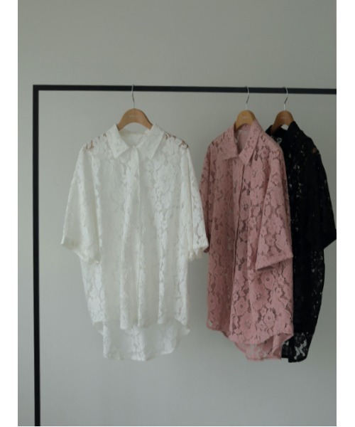 AMAIL（アマイル）の「Lacey half shirt（シャツ/ブラウス・レディース・ホワイト/ピンク/ブラック・FREE）」の21枚目の写真