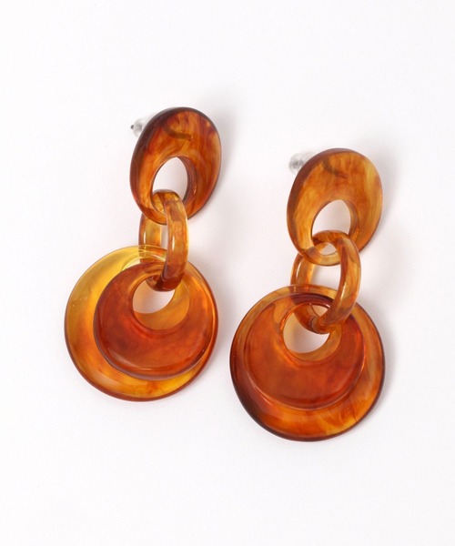 niko and...（ニコアンド）の「ラウンドクリアピアス（ピアス（両耳用）・レディース・オレンジ/ホワイト/グリーン・0）」の3枚目の写真