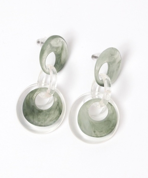 niko and...（ニコアンド）の「ラウンドクリアピアス（ピアス（両耳用）・レディース・オレンジ/ホワイト/グリーン・0）」の2枚目の写真