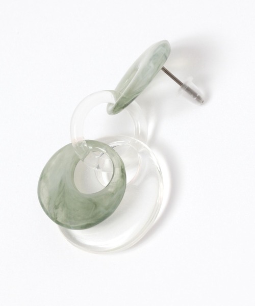 niko and...（ニコアンド）の「ラウンドクリアピアス（ピアス（両耳用）・レディース・オレンジ/ホワイト/グリーン・0）」の5枚目の写真