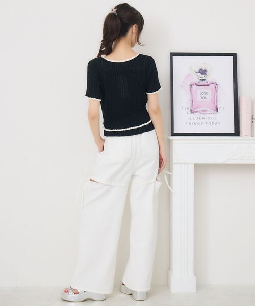 ems excite（エムズエキサイト）の「サイドリボンワイドPT（その他パンツ・レディース・オフホワイト/ブラック/ブルー系その他5/ピンク・FREE）」の10枚目の写真