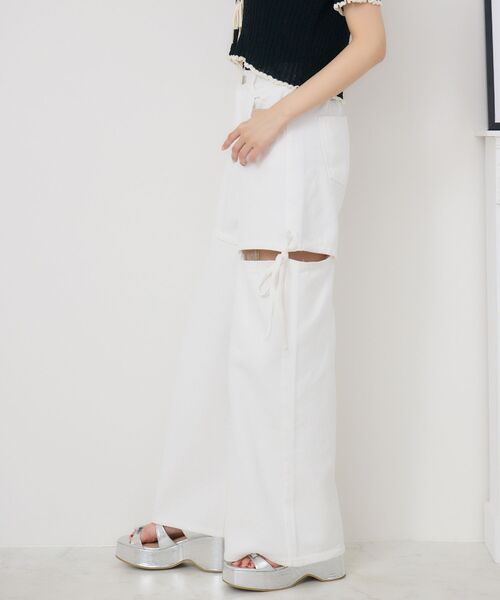 ems excite（エムズエキサイト）の「サイドリボンワイドPT（その他パンツ・レディース・オフホワイト/ブラック/ブルー系その他5/ピンク・FREE）」の7枚目の写真