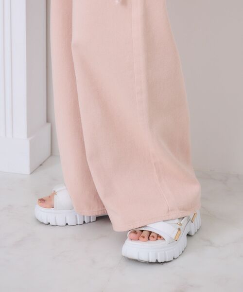 ems excite（エムズエキサイト）の「サイドリボンワイドPT（その他パンツ・レディース・オフホワイト/ブラック/ブルー系その他5/ピンク・FREE）」の16枚目の写真