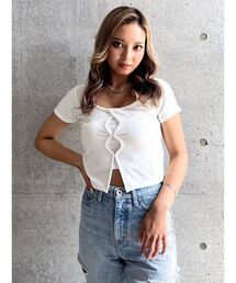 かよちゃん❤️４点⭐️A1275⭐️ GYDA ♥ ロゴライン ショート カットソー Symmetry GYDA LOGO ショートトップス[品番：MKSW0045912]｜GYDA
