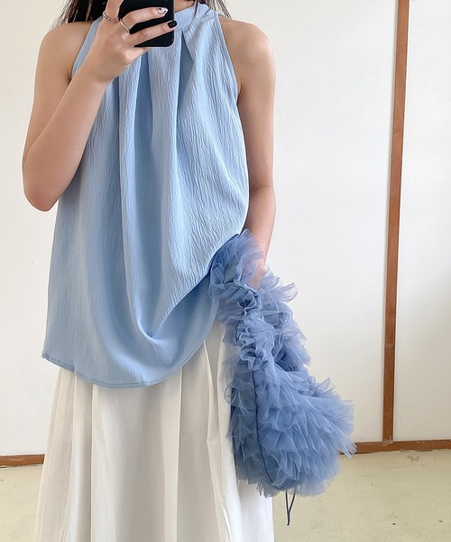 LAFFMO（ラフモ）の「チュールフリルバッグ（ショルダーバッグ・レディース・ブラック/ブルー/オフホワイト/ピンク・F）」の17枚目の写真