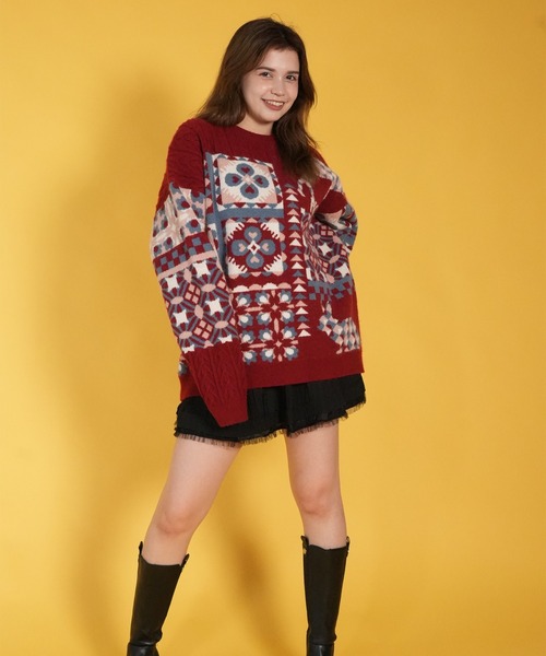 【スペシャル】KHOKI 21AW パッチワーク モヘア ニット マルチカラー スペシャル】KHOKI 21AW パッチワーク モヘア ニット マルチ