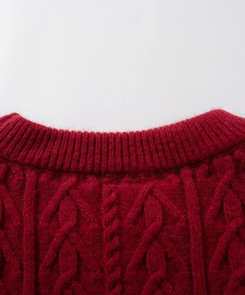 HOOK(フック)の「HOOK -original- 北欧模様パッチワーク風ニット (AW)(ニット/セーター・メンズ・ライトベージュ/モスグリーン/レッド・M/XL/L)」の16枚目の写真