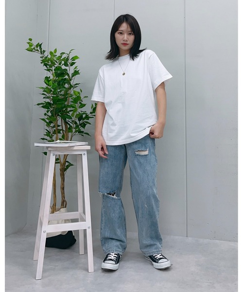 MODISH GAZE(モディシュガゼ)の「【MODISH GAZE】MADE IN JAPAN 半袖Tシャツ(CP)(Tシャツ/カットソー・レディース・ホワイト・M/L/XL)」の5枚目の写真