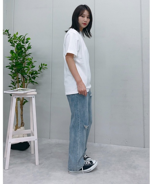 MODISH GAZE(モディシュガゼ)の「【MODISH GAZE】MADE IN JAPAN 半袖Tシャツ(CP)(Tシャツ/カットソー・レディース・ホワイト・M/L/XL)」の3枚目の写真