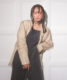 【ANDRESD】double cross all in one dress オールインワンドレス パンツドレス ストライプ パーティードレス オケージョンドレス 結婚式 同窓会 成人式 お呼ばれ