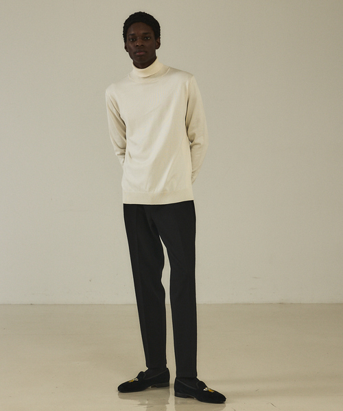 DESIGNWORKS（デザインワークス）の「【カシミヤタッチ】 タートルネック　ニット（ニット/セーター・メンズ・ブルー/アイボリー/ブラック/グリーン/ホワイト/ボルドー・46/48/50/52）」の18枚目の写真