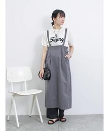 Samansa Mos2 blue | サス付ハイウエストスカート(スカート)