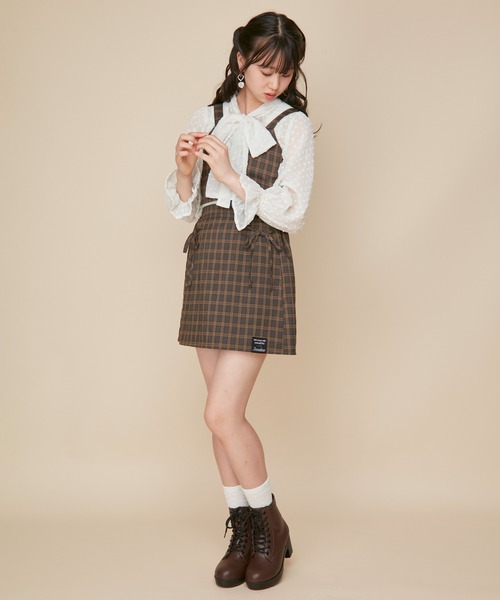 JENNI love(ジェニィラブ)の「リボンえりシアーブラウス(シャツ/ブラウス・キッズ・オフホワイト/ミント/ブラック・130cm/140cm/150cm/160cm)」の10枚目の写真