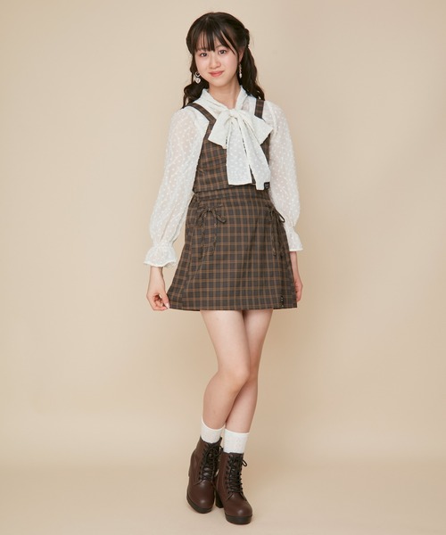 JENNI love(ジェニィラブ)の「リボンえりシアーブラウス(シャツ/ブラウス・キッズ・オフホワイト/ミント/ブラック・130cm/140cm/150cm/160cm)」の11枚目の写真