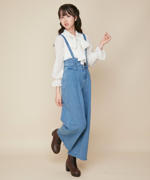 JENNI love(ジェニィラブ)の「リボンえりシアーブラウス(シャツ/ブラウス・キッズ・オフホワイト/ミント/ブラック・130cm/140cm/150cm/160cm)」の6枚目の写真