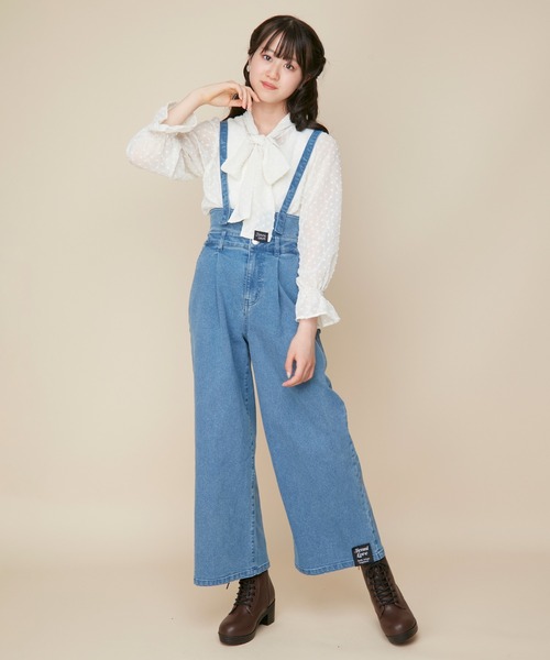 JENNI love(ジェニィラブ)の「リボンえりシアーブラウス(シャツ/ブラウス・キッズ・オフホワイト/ミント/ブラック・130cm/140cm/150cm/160cm)」の4枚目の写真
