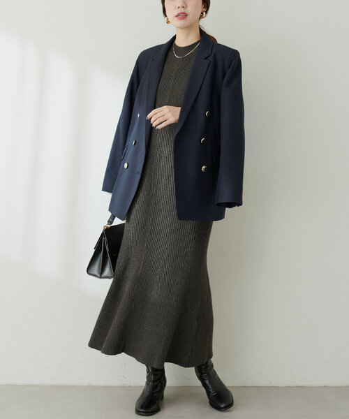 natural couture（ナチュラルクチュール）の「SET UPガーリーニットワンピース（ワンピース・レディース・チャコールグレー/ライトベージュ/モカ/ボルドー・SMALL/MEDIUM）」の17枚目の写真