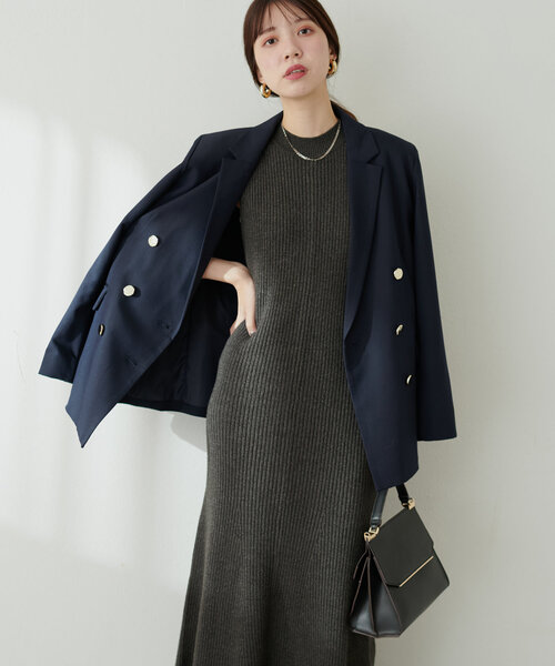 natural couture（ナチュラルクチュール）の「SET UPガーリーニットワンピース（ワンピース・レディース・チャコールグレー/ライトベージュ/モカ/ボルドー・SMALL/MEDIUM）」の18枚目の写真