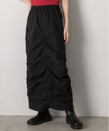 ad thie（アドティエ）の「Iライン・ナイロン ギャザーデザインスカート（スカート）」