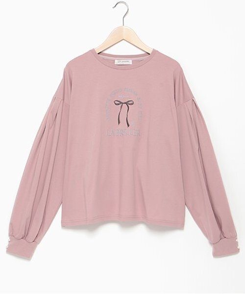 pom ponette junior（ポンポネットジュニア）の「リボンモチーフTシャツ（Tシャツ/カットソー・キッズ・ブラック/オフホワイト/ピンク・LL/L/M/S）」の3枚目の写真