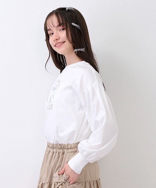 pom ponette junior（ポンポネットジュニア）の「リボンモチーフTシャツ（Tシャツ/カットソー・キッズ・ブラック/オフホワイト/ピンク・LL/L/M/S）」の13枚目の写真