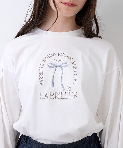 pom ponette junior（ポンポネットジュニア）の「リボンモチーフTシャツ（Tシャツ/カットソー・キッズ・ブラック/オフホワイト/ピンク・LL/L/M/S）」の5枚目の写真
