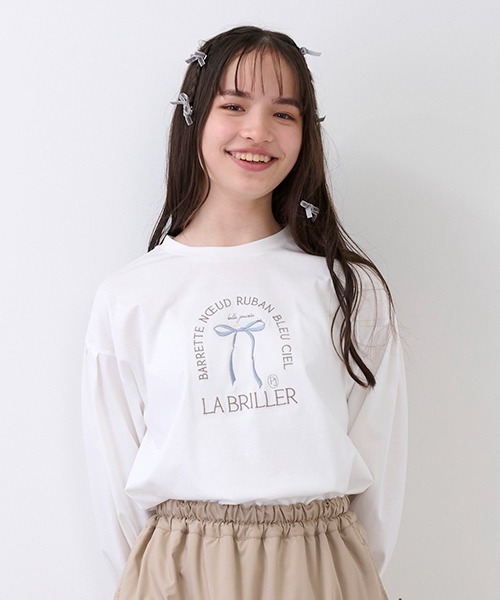 pom ponette junior（ポンポネットジュニア）の「リボンモチーフTシャツ（Tシャツ/カットソー・キッズ・ブラック/オフホワイト/ピンク・LL/L/M/S）」の12枚目の写真