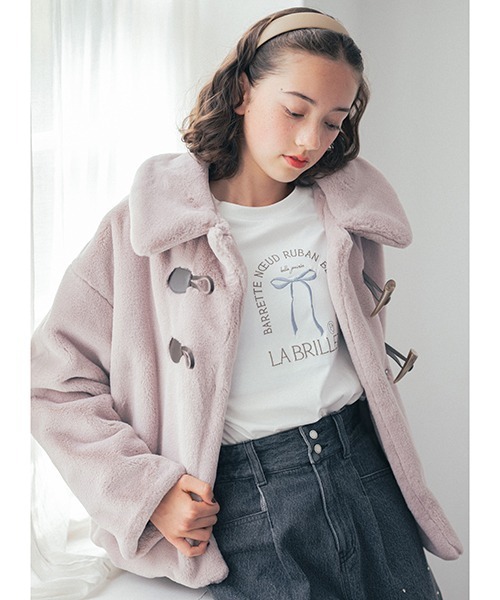 pom ponette junior（ポンポネットジュニア）の「リボンモチーフTシャツ（Tシャツ/カットソー・キッズ・ブラック/オフホワイト/ピンク・LL/L/M/S）」の19枚目の写真