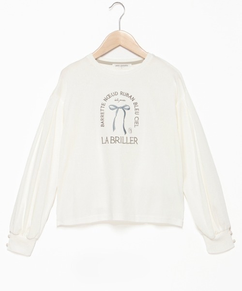 pom ponette junior（ポンポネットジュニア）の「リボンモチーフTシャツ（Tシャツ/カットソー・キッズ・ブラック/オフホワイト/ピンク・LL/L/M/S）」の21枚目の写真